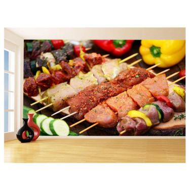 Imagem de Papel De Parede 3D Alimentos Carne Churrasco 3,5M Al290