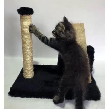 Imagem de Arranhador Para Gatos Mini Poste Com Gangorra (Preto)