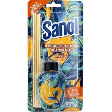Imagem de Sanol Difusor De Fragrância Para Casa Perfumada Aromatizada E Limpador De Superfície 2 Em 1 Aroma Citric Flowers 100Ml Laranja