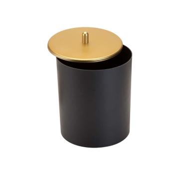 Imagem de Lixeira 5 Litros Preta com Tampa Dourada Fosca Multiuso - 8860 Arthi