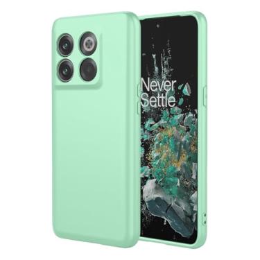 Imagem de EUAGVQY Capa para OnePlus 10T 1+ 10T, capa de silicone líquido com proteção total de microfibra macia, antiarranhões, à prova de choque, capa protetora para OnePlus 10T, Matcha