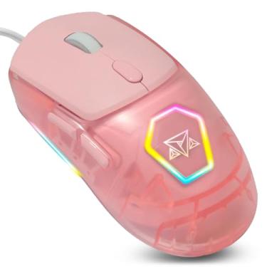 Imagem de Mouse Gamer RGB Profissional Adamantiun Flex M12 Rosa Customizável com Mouse Pad
