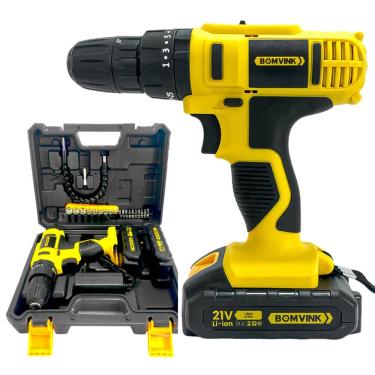 Imagem de Parafusadeira Furadeira Impacto Torque 28 Nm 2 Baterias de 21V Recarregável Bivolt Veloz Potente