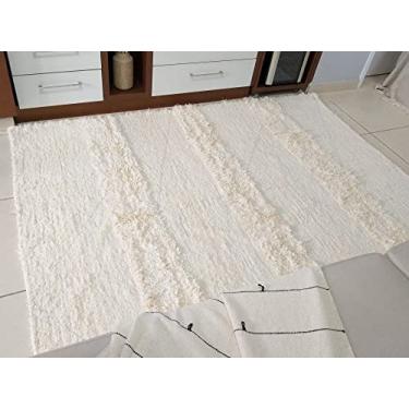 Imagem de Tapete Para Sala Cru Bordado Boho 1.50x2.00