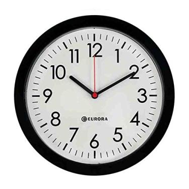 Imagem de Relógio De Parede Eurora Cozinha Sala Preto 28cm 6575