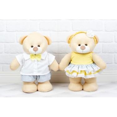 Imagem de PELUCIA CASAL URSO AMORE DE NATAL - PARA DECORAÇÃO E CHÁ REVELAÇÃO (Chá Revelação Cinza e Amarelo)