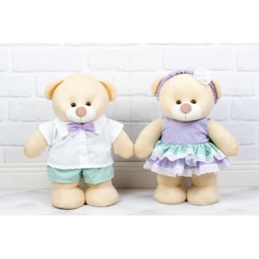 Imagem de PELUCIA CASAL URSO AMORE DE NATAL - PARA DECORAÇÃO E CHÁ REVELAÇÃO (Chá Revelação Verde e Lilás)