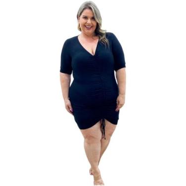 Imagem de Vestido Feminino Moda Evangelica Plus Size - WM, G1, Preto
