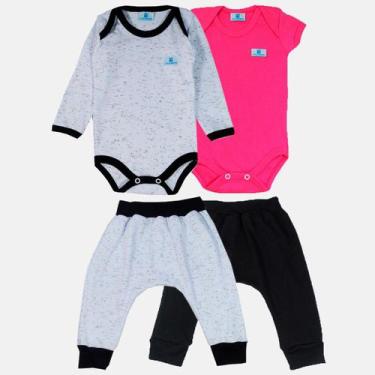 Imagem de Conjunto Manabana 2 Bodys e 2 Calças Saruel Menina ou Menino, 1, Pink