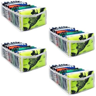 Imagem de Kit 4 Colmeia Organizador de Gaveta para Bermudas, Camisetas Juvenis, 