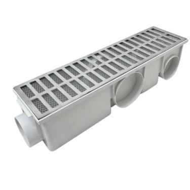 Imagem de Ralo Pluvial modelo 15x50 Modular Branco com Tela - Ficone & Reis 