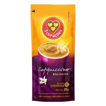 Imagem de Cappuccino 3 Corações Sabor Baunilha Sachê 20g