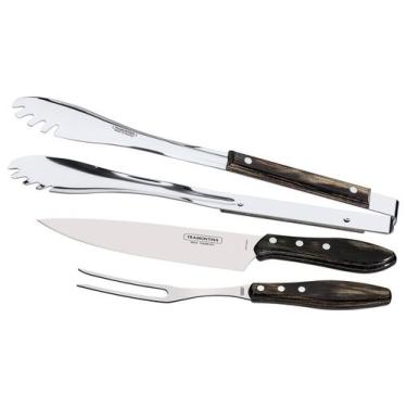 Imagem de Kit de Churrasco 3 Peças Tramontina - Polywood 21198/961