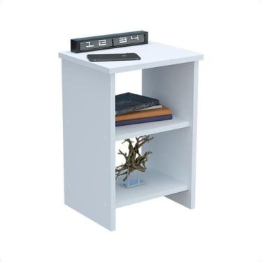 Imagem de Mesinha Lateral Cabeceira Quarto Livros Escritório Estante Prateleiras
