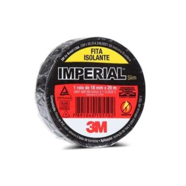 Imagem de Fita Isolante 20m Imperial Slim 3M, Preto
