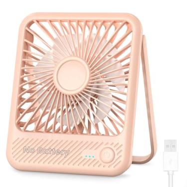 Imagem de Koonie Ventilador de mesa USB, vento forte, ultra silencioso, pequeno ventilador pessoal com inclinação de 180° e 3 velocidades ajustáveis, mini ventilador USB alimentado por cabo USB-C para