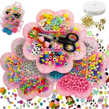 Imagem de Kit Missanga Completo Maleta 3 Andares com Perolas Coloridas Miçangas 