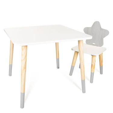 Imagem de Kit Mesa e Cadeira Infantil Estrela - Eita Casa Perfeita, Cinza