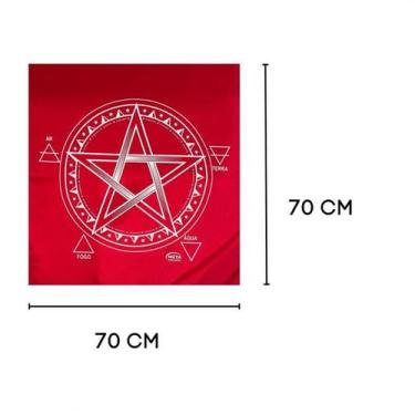 Imagem de Toalha Tecido Jogo De Cartas Pentagrama 70 X 70 Cm Vermelha - Meta Ata