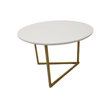 Imagem de Mesa de Centro Redonda Jade base De Ferro Estilo Industrial - DTH