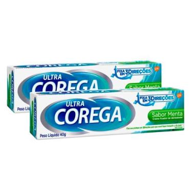 Imagem de Corega Ultra Creme Fixador de Dentadura Sabor Menta 40g  Kit com duas 