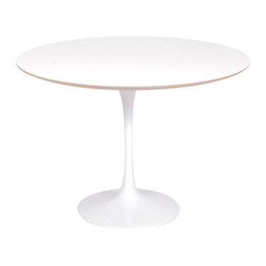 Imagem de Mesa Saarinen Redonda Fórmica Branca 124 cm - Base Branca - mgsaarinen