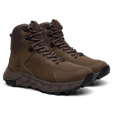 Imagem de Bota Masculina Adventure Couro Cano Alto Cadarço Venetto, Marrom, 44