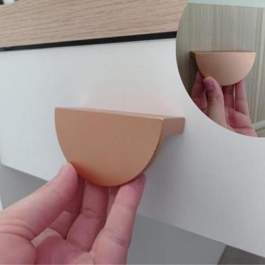 Imagem de Puxador concha 1 unidade Rose fosco, para decoração de móveis em geral