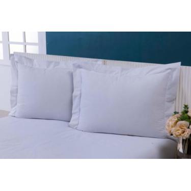 Imagem de 4 Fronha  Com Abas 50 X 90 200 Fios 100% Algodão  COR  BRANCA - THAIS 