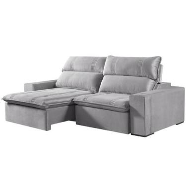 Imagem de Sof Retrtil e Reclinvel com Molas 4 Lugares 2,70cm Hanover Cinza - Bel