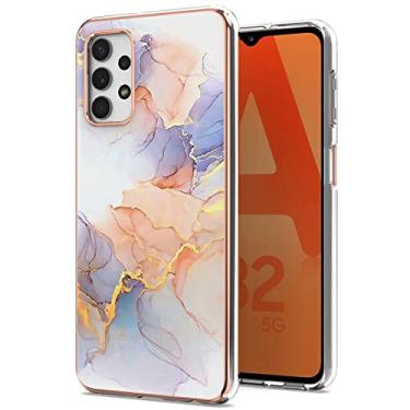 Imagem de Monwutong Capa de telefone slim fit para Samsung Galaxy A13 4G, capa moderna com estampa de mármore IMD brilhante para meninas, com proteção de tela e lente da câmera para Samsung Galaxy A13 4G,