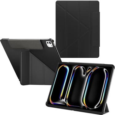Imagem de SwitchEasy Capa Origami 2024 para iPad Pro de 13 polegadas - Capa protetora com suporte para lápis, suporte multiângulo, capa Morandi, carregamento Apple Pencil Pro, preta