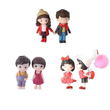 Imagem de Pokinge 3Pair Miniature Couple Figurines Kiss Dolls Cake Toppers Mini Lover Doll Statue for DIY Landscape Craft Fairy Garden Bonsai Terrarium