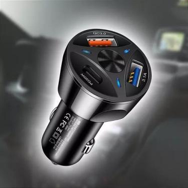 Imagem de Carregador Veicular Turbo Carro Universal 3 portas USB Quick Charger 3