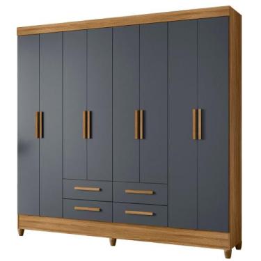 Imagem de Guarda Roupa Casal Flórida 8 Portas Freijó Cinza Moval