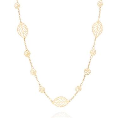 Imagem de Cordão Formado Por Folhas E Rosas Vazadas, 531289 - Rommanel, Branco, 