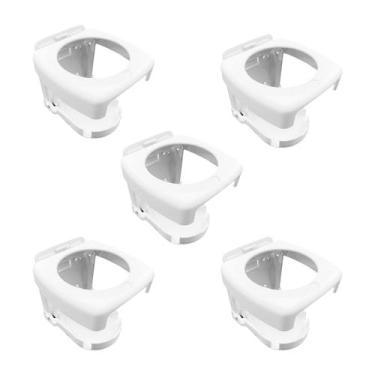 Imagem de Kit 5 Porta Copo Retrátil Dobrável Cor Branca Barco Lancha - Rei Marin