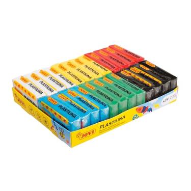 Imagem de Jovi - Plastilina Pack, Reusable and Non-Drying Modeling Clay, 24 1.75oz. Bars, 100% Vegetable-Based, 6 Basic Colors Assortment, Gluten-Free, Non-Toxic, Great for Home and School (Amazon Exclusive)