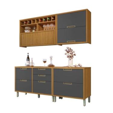 Imagem de Cozinha Completa 4 Peças Imperatriz Nesher - Móveis Nesher, Freijó/Gra