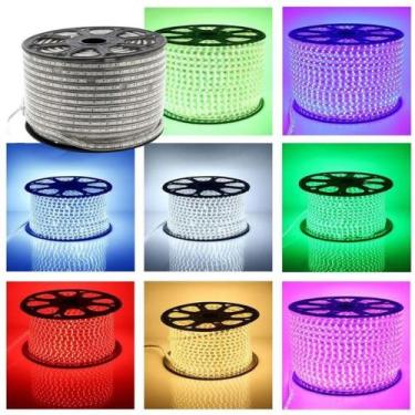 Imagem de Kit Iluminação Led 12m Mangueira LED RGB Para Sanca 16 Cores Completo 