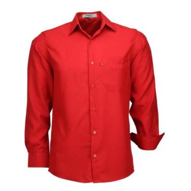 Imagem de Camisa Microleve social manga longa adulto original Amil, Vermellho, 4
