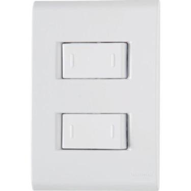 Imagem de Kit c/ 3 int simples duplo c/ placa 4 x 2 liz tramontina, Branco, Bivo