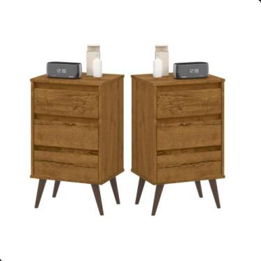 Imagem de Kit 2 Movel Multitarefa Apoio Mesa Mesinha Para Cabeceira Casal Soltei