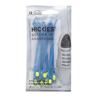 Imagem de Cadarço De Silicone Elástico Kit Com 12pçs Hickies, Azul, Amarelo neon