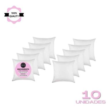 Imagem de Kit 10 Refil Enchimento 45X45 Almofada Fibra Siliconada 300g - HODELST