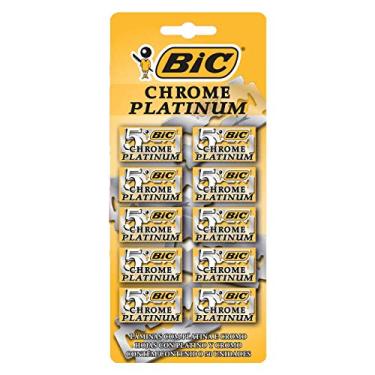Imagem de Lâmina de Barbear BIC Chrome Platinum, 835384, Kit com 10 blisters de 5 unidades, Reves...