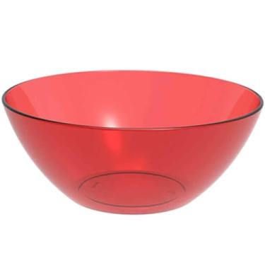 Imagem de 24 Tigelas Vermelha 2,3L Travessa Redonda Servir Salada Sobremesa Translúcida Crippa