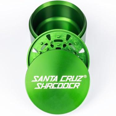 Imagem de Santa Cruz Shredder Moedor de ervas de metal jumbo com topo serrilhado para aderência mais forte, 3 peças, 10 cm (verde)