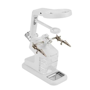 Imagem de Lupa de Mesa USB Akozon 3X / 4,5X / 25X Com Ferro de Solda Elétrico, Braçadeira Multifuncional e Gaveta - Ideal para Artesanato, Reparos e Trabalhos de Hobby (Akozonto863kgin5-02)