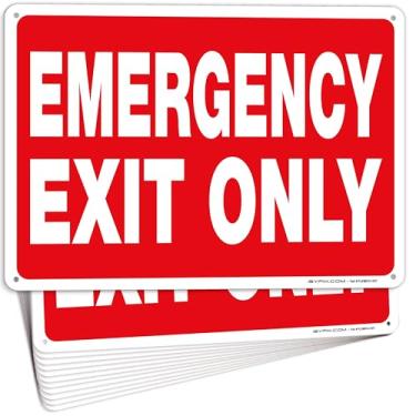 Imagem de iSYFIX Placa de saída de emergência apenas – pacote com 12 25 x 17 cm – placa de plástico poliestireno de 40 mm de espessura, laminado UV, resistente a arranhões e desbotamento, impermeável, interior
